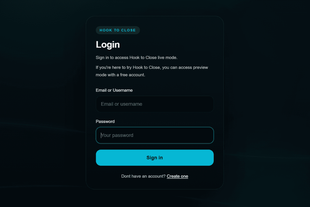 Hook to Close login screen for preview access